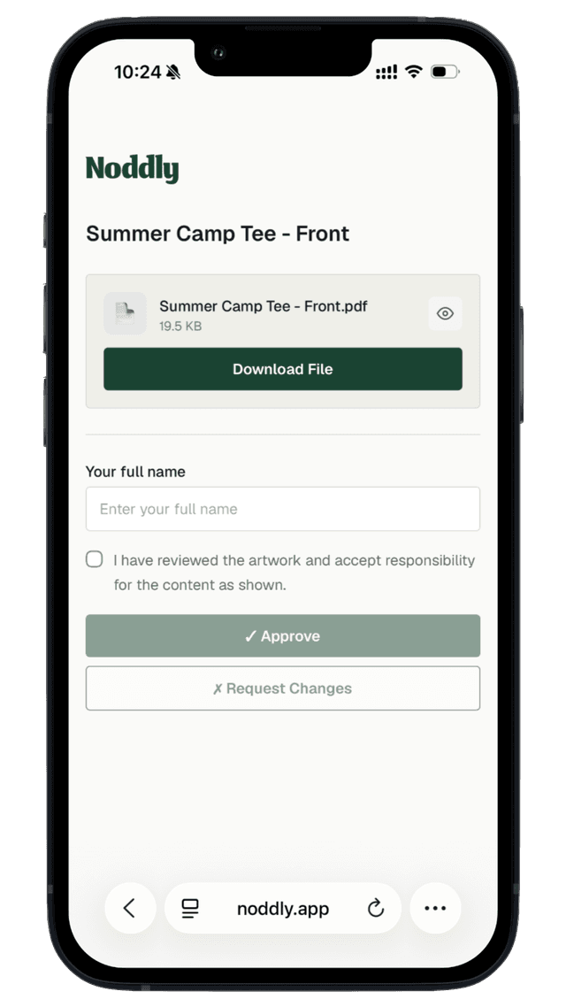 App preview on phone